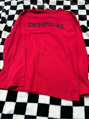 Boys XLARGE 14/16 caterpillar red long sleeve